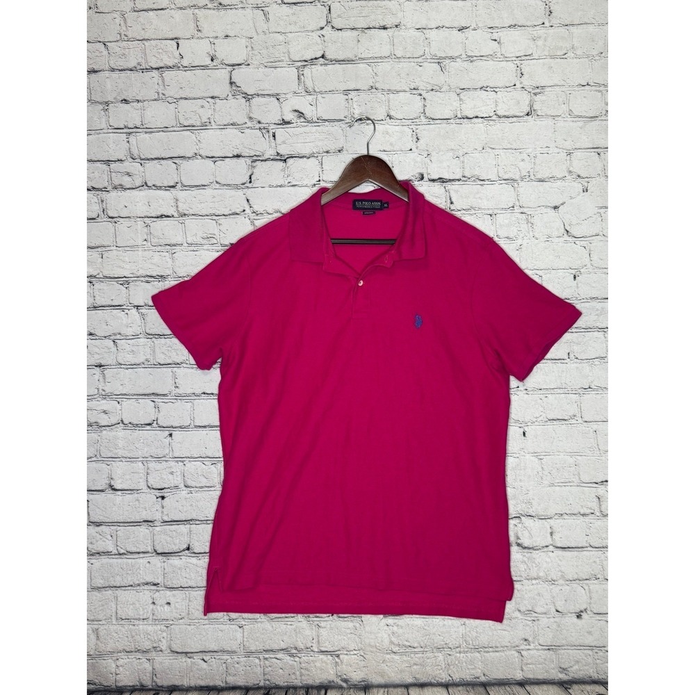 US Polo Assn Performance Pique Mens XL Pink Short Sleeve‎ Polo Shirt